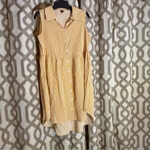 SHEIN Yellow and White Striped Top Small.  0118